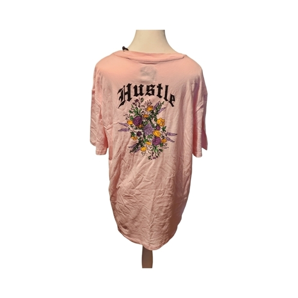 Unisex pink "hustle" tee - Picture 2 of 2